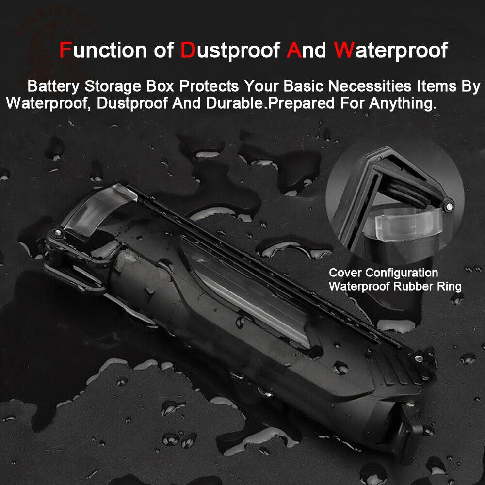 SINAIRSOFT Tactical Battery Box Storage Case Molle Batteries Holder Waterproof