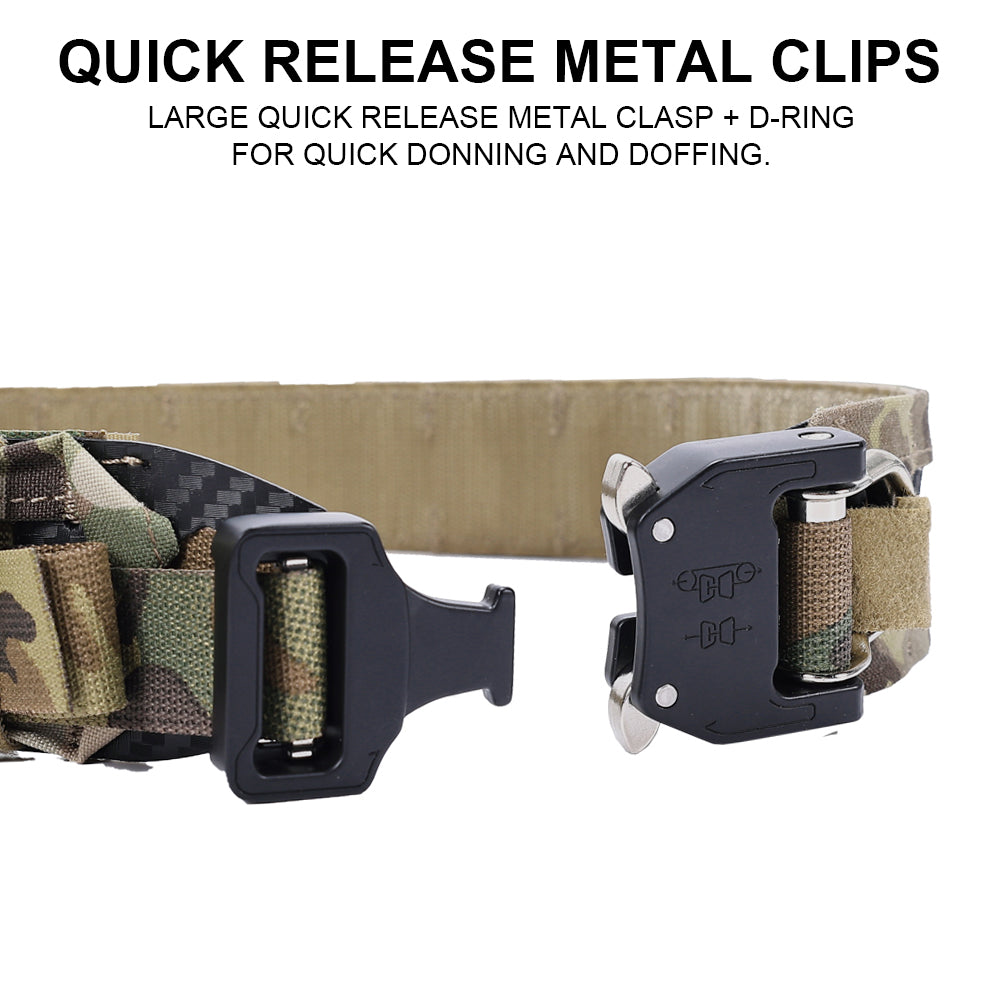 SINAIRSOFT Tactical Bison Belt MOLLE Quick Release D-Ring Buckle Belt Waistband Lightweight