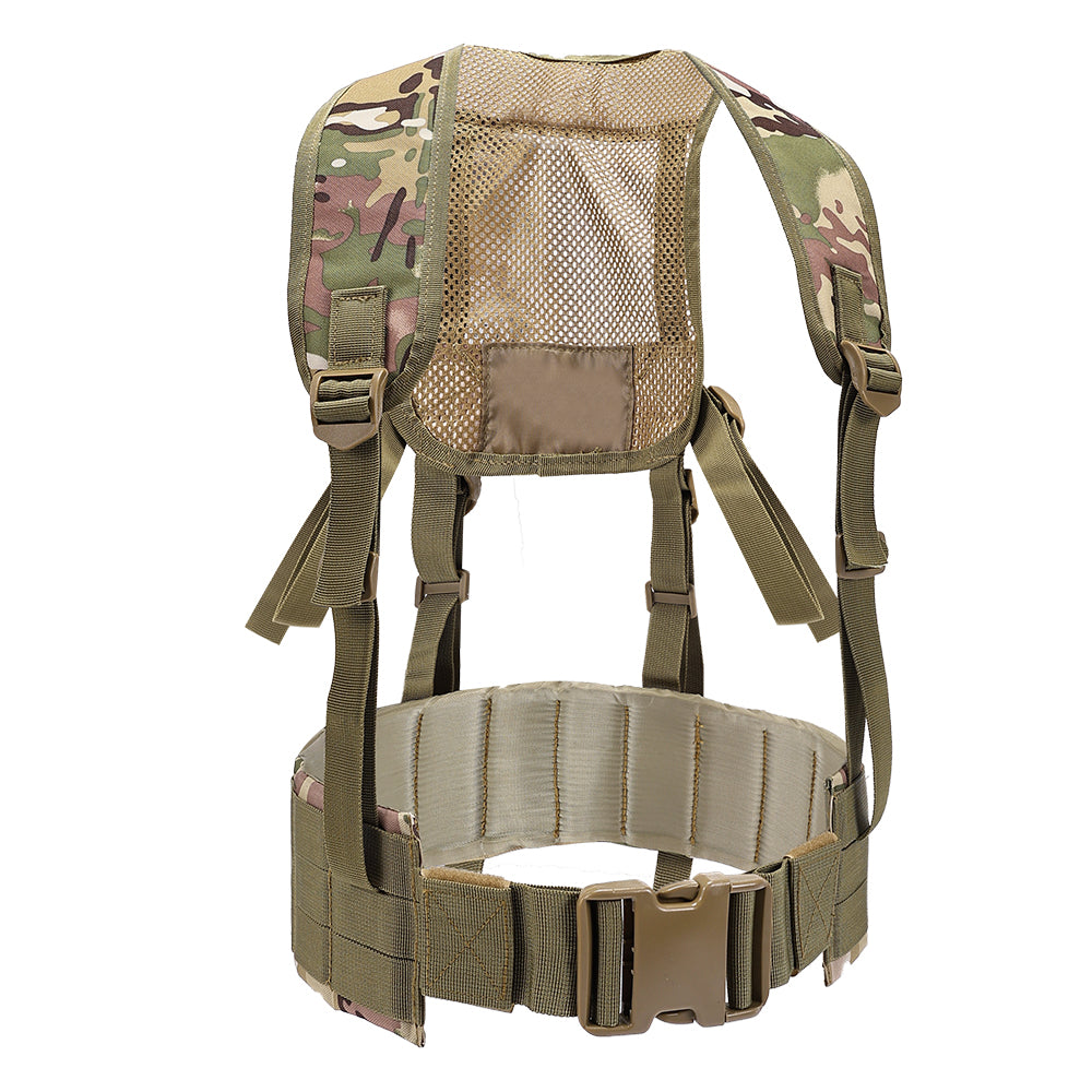 SINAIRSOFT Tactical Waist Belt MOLLE Harness Shoulder Battle Belt Chest Rig