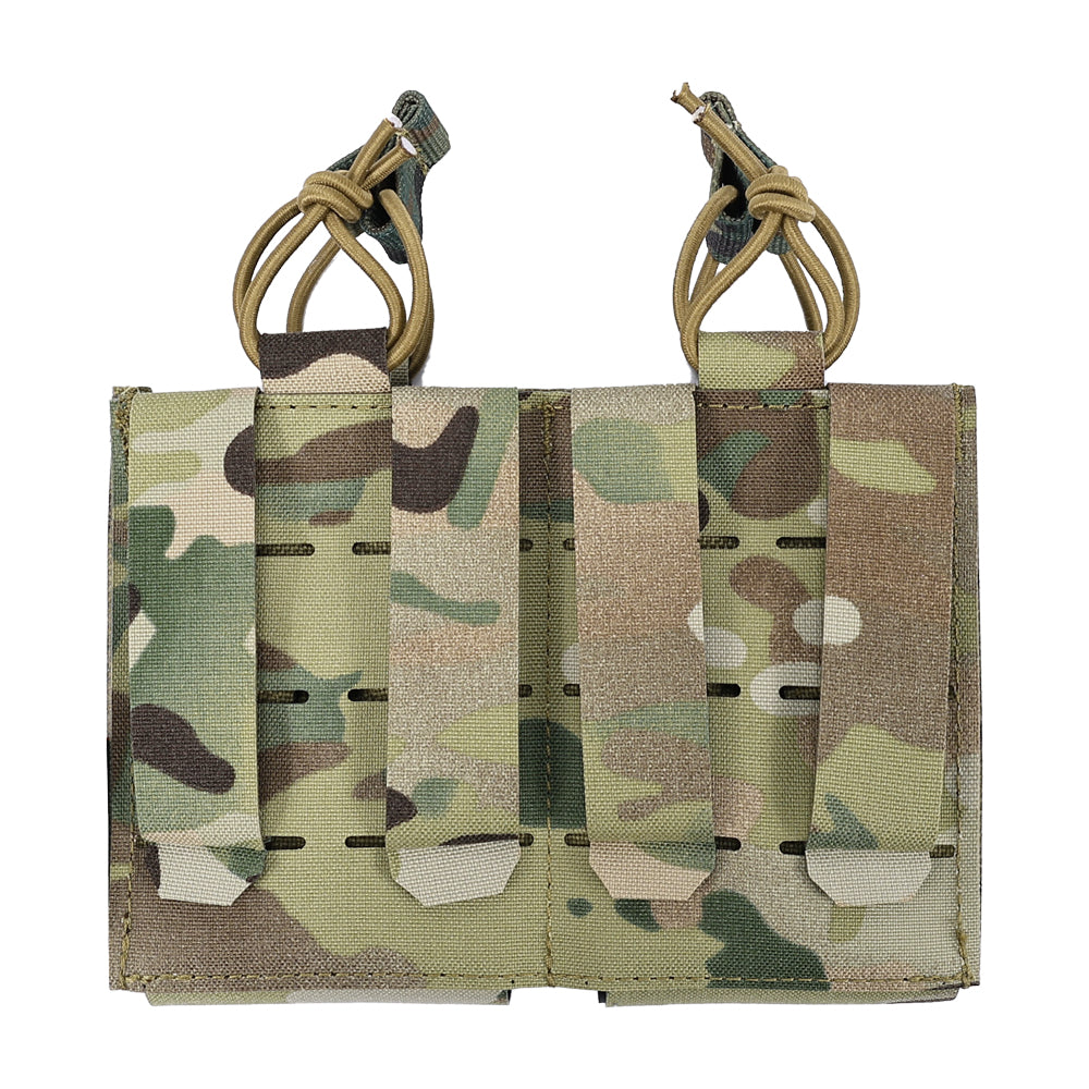 SINAIRSOFT Tactical Rifle Double 5.56 Magazine Pouch MOLLE Mag Cartridge Laser Cut Holder