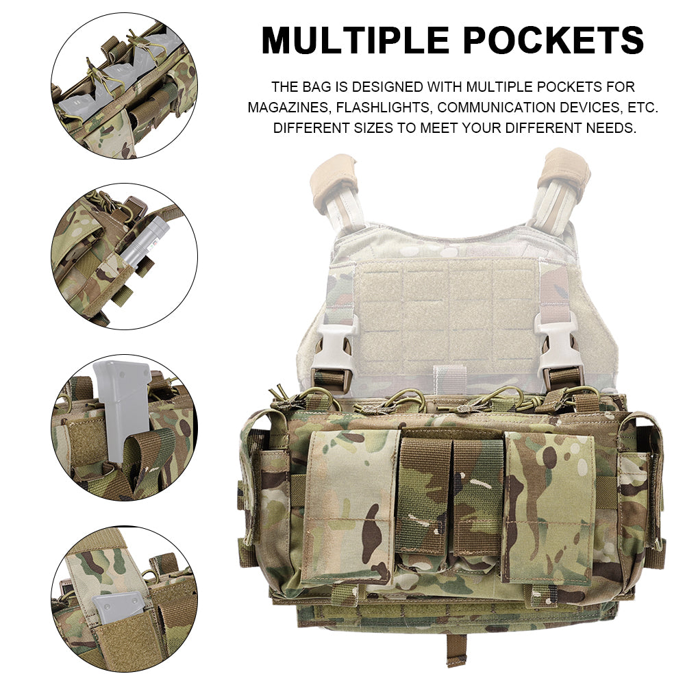 SINAIRSOFT Tactical Magazine MAG Pouch 9mm 5.56 For release buckle Vest Chest Rig