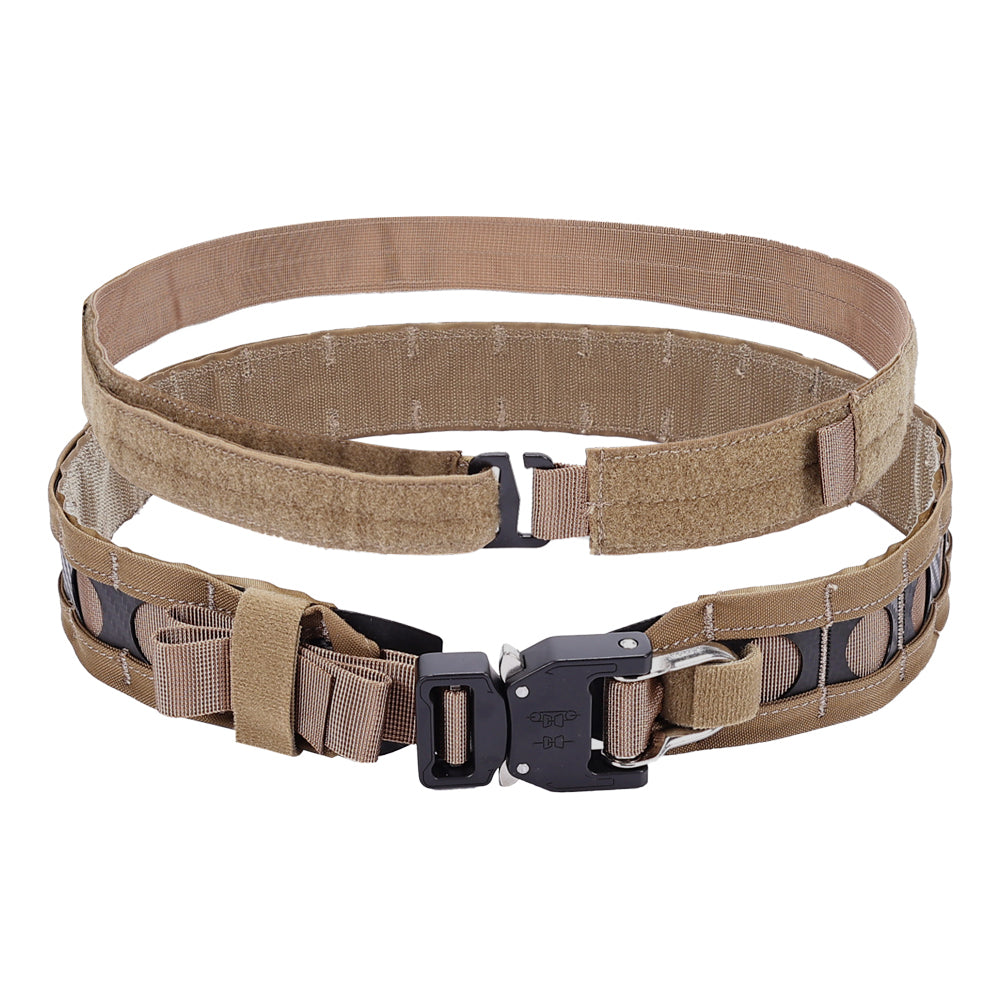 SINAIRSOFT Tactical Bison Belt MOLLE Quick Release D-Ring Buckle Belt Waistband Lightweight