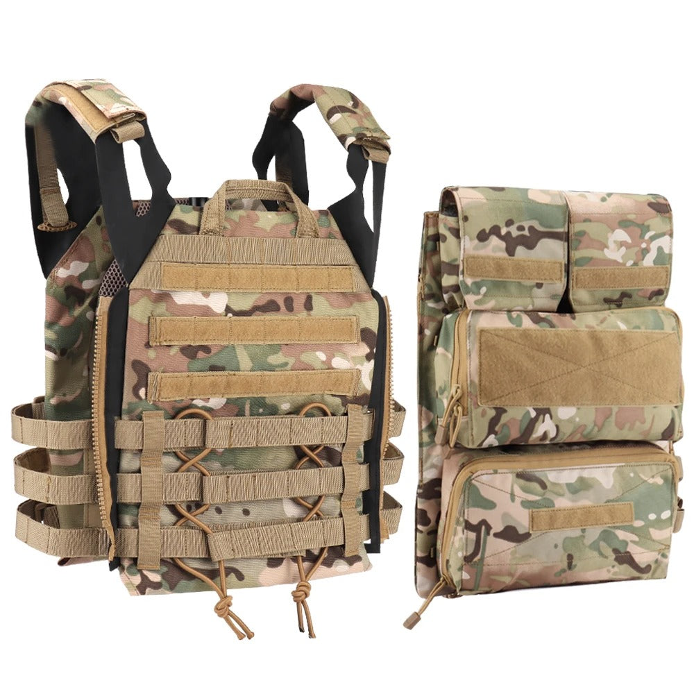 SINAIRSOFT Tactical Zip-on Panel Pouch Airsoft Plate Carrier Back Zip Pack Bag