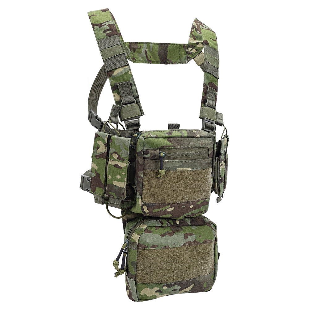 SINAIRSOFT Tactical Chest Rig Combat Vest MOLLE Carrier w/ Rifle Pistol Magazine Pouch
