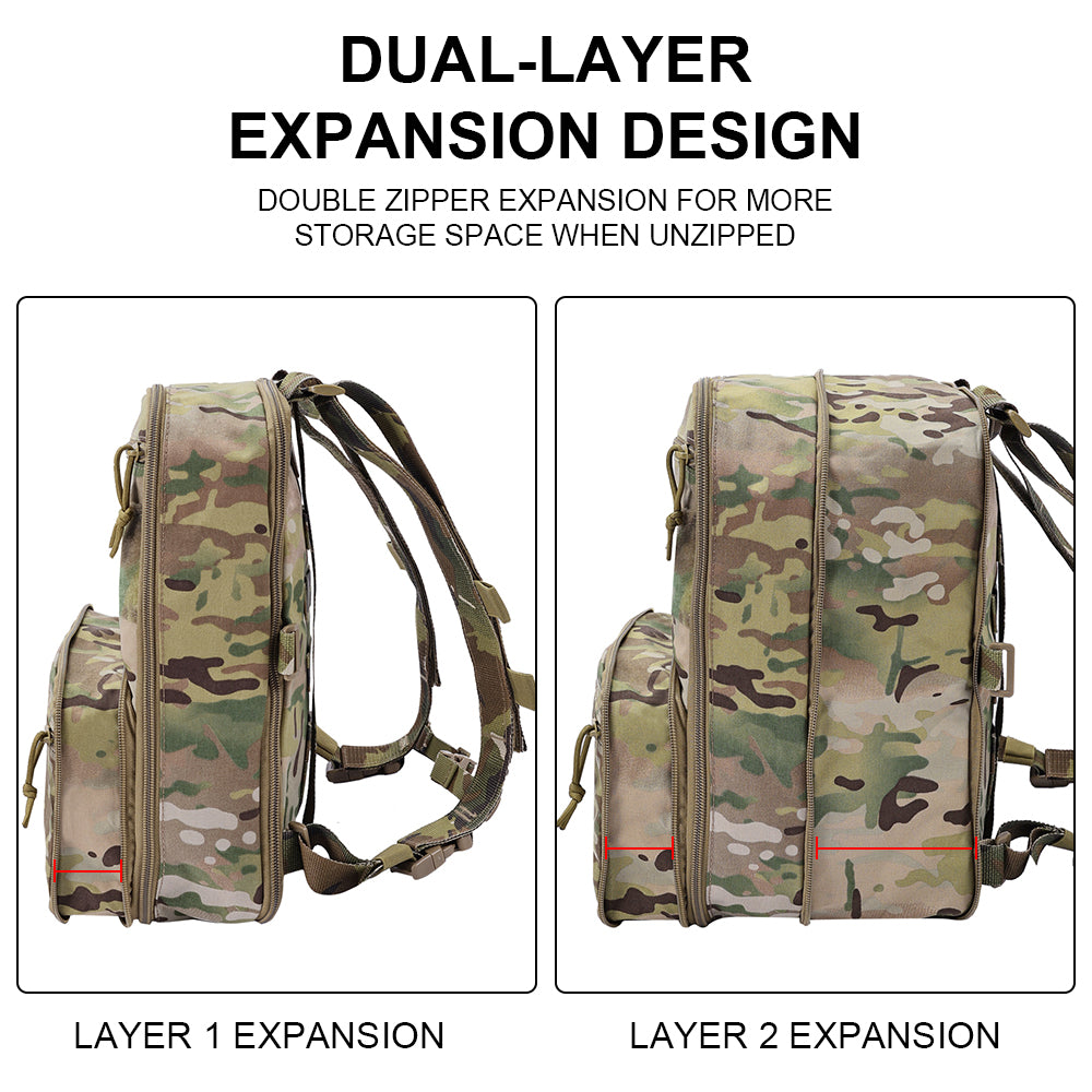 SINAIRSOFT Tactical Backpack Expandable D3 Flatpack Molle Hiking Bag Travel Pack