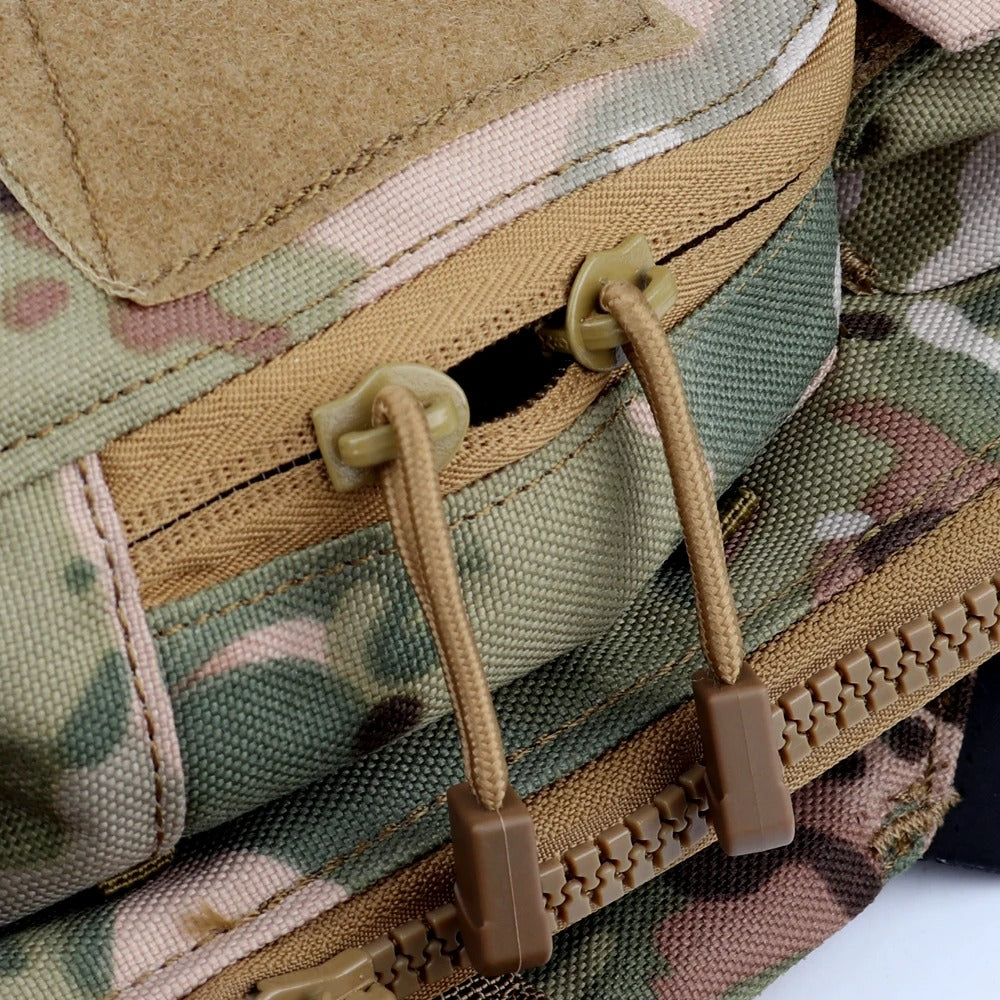 SINAIRSOFT Tactical Zip-on Panel Pouch Airsoft Plate Carrier Back Zip Pack Bag