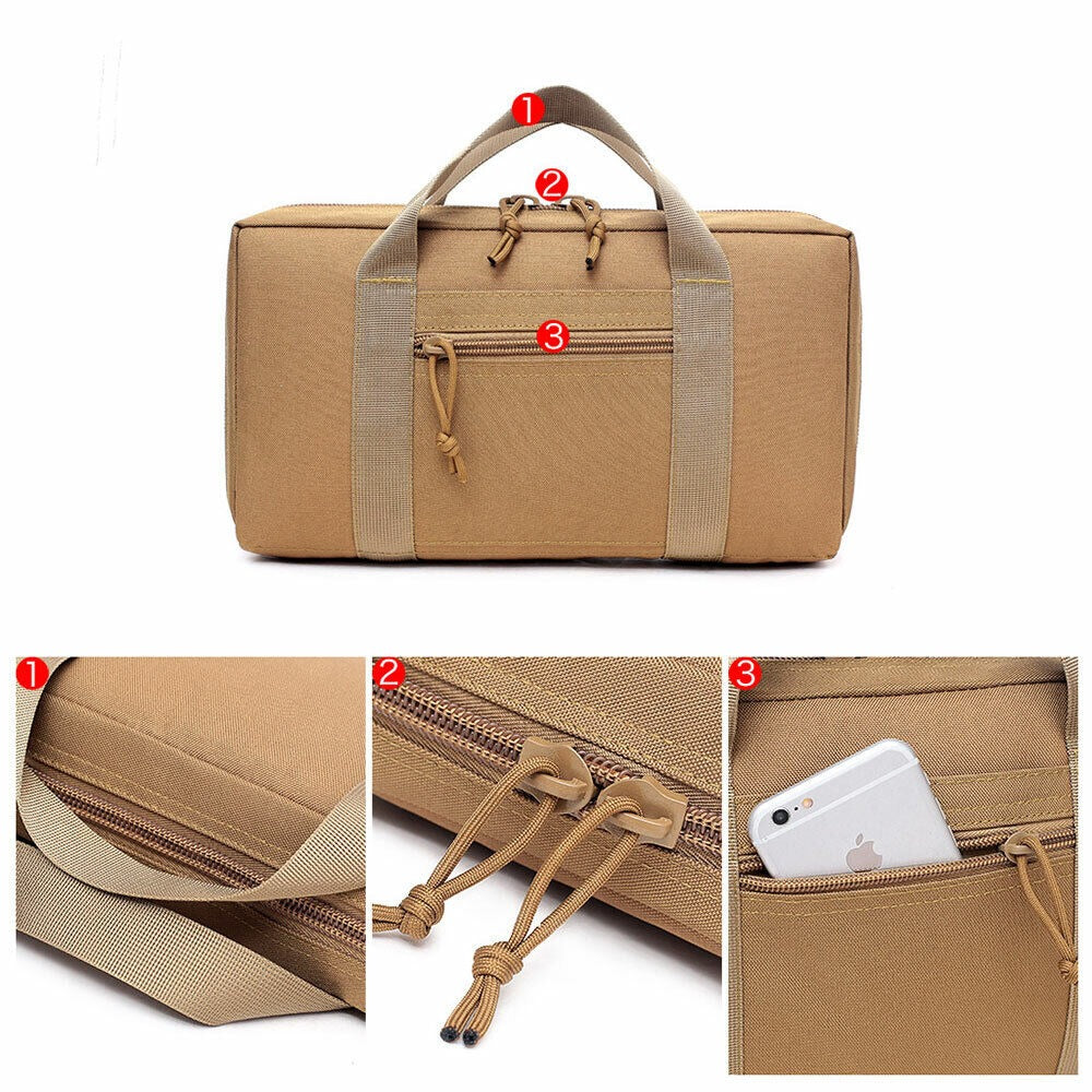 SINAIRSOFT Tactical Pistol Bag Gun Storage Case Handgun Carry Range Pouch
