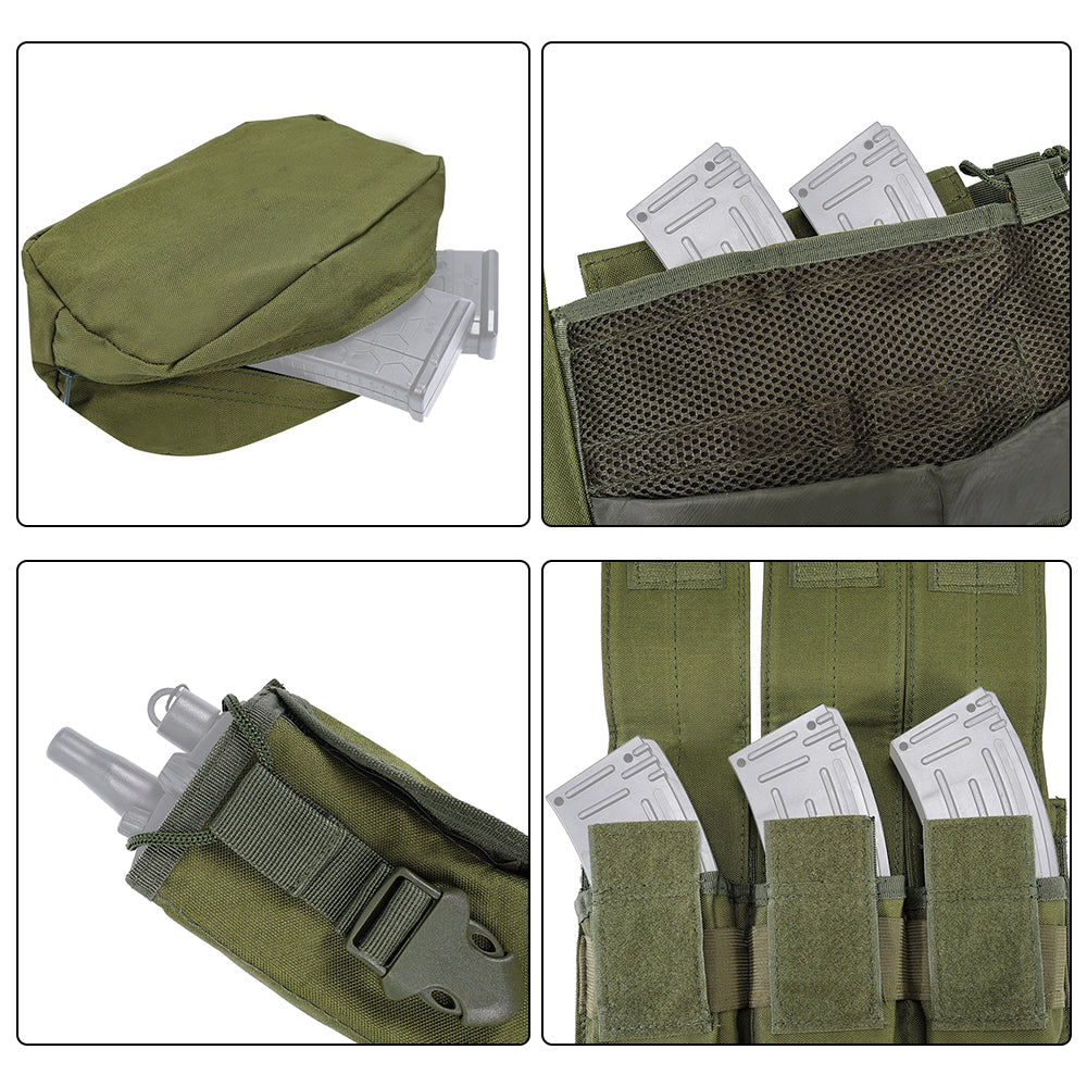 SINAIRSOFT Tactical Vest Plate Carrier Molle Airsoft Combat Assault Gear w/ Pouch