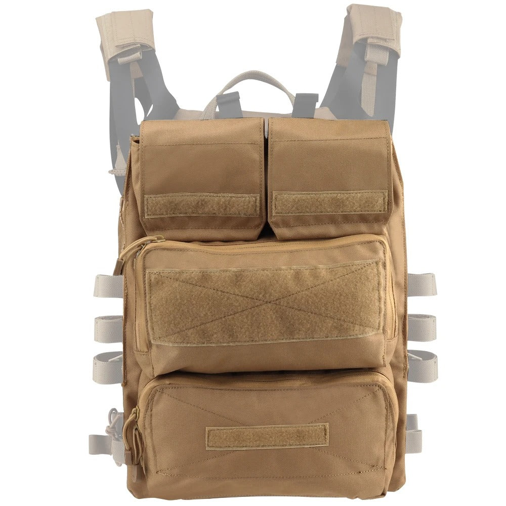 SINAIRSOFT Tactical Zip-on Panel Pouch Airsoft Plate Carrier Back Zip Pack Bag