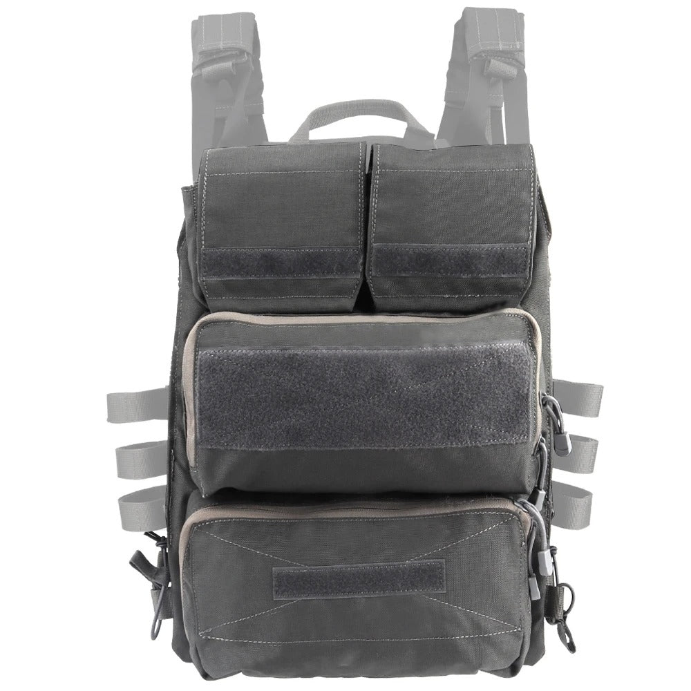 SINAIRSOFT Tactical Zip-on Panel Pouch Airsoft Plate Carrier Back Zip Pack Bag