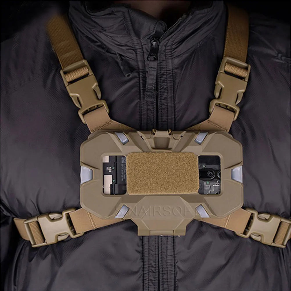 SINAIRSOFT Tactical Vest Front Folded Navigation Board Mobile Phone Holder Phone Bag