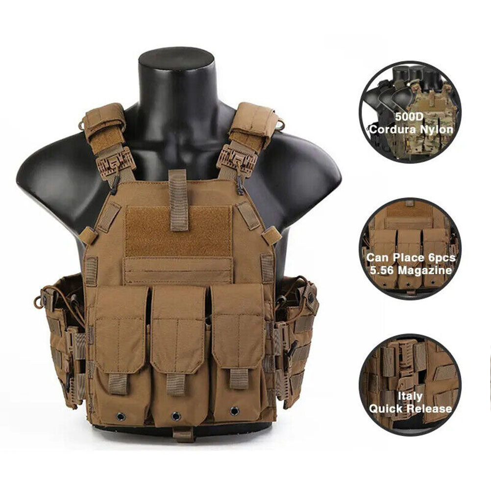 EMERSONGEAR Tactical 6094K Vest Quick Release MOLLE w/ Magazine Pouch