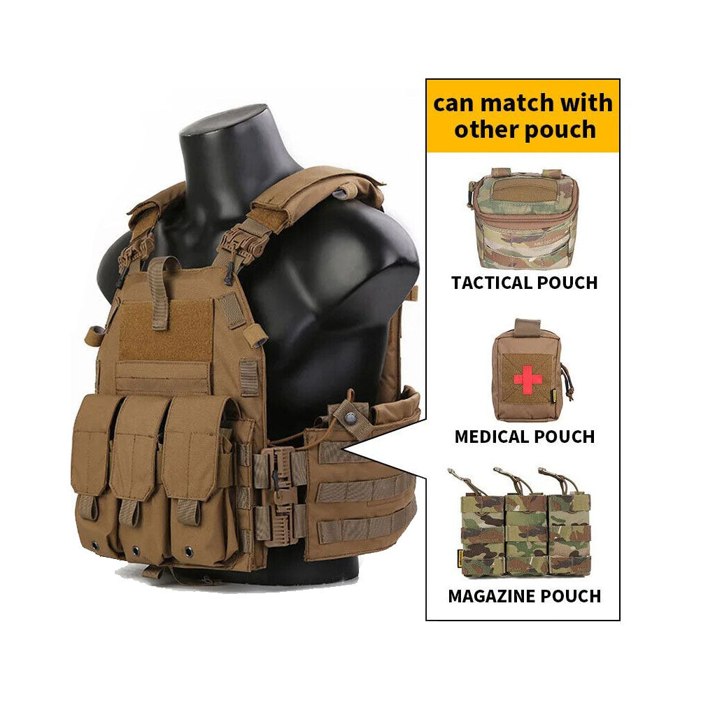 EMERSONGEAR Tactical 6094K Vest Quick Release MOLLE w/ Magazine Pouch