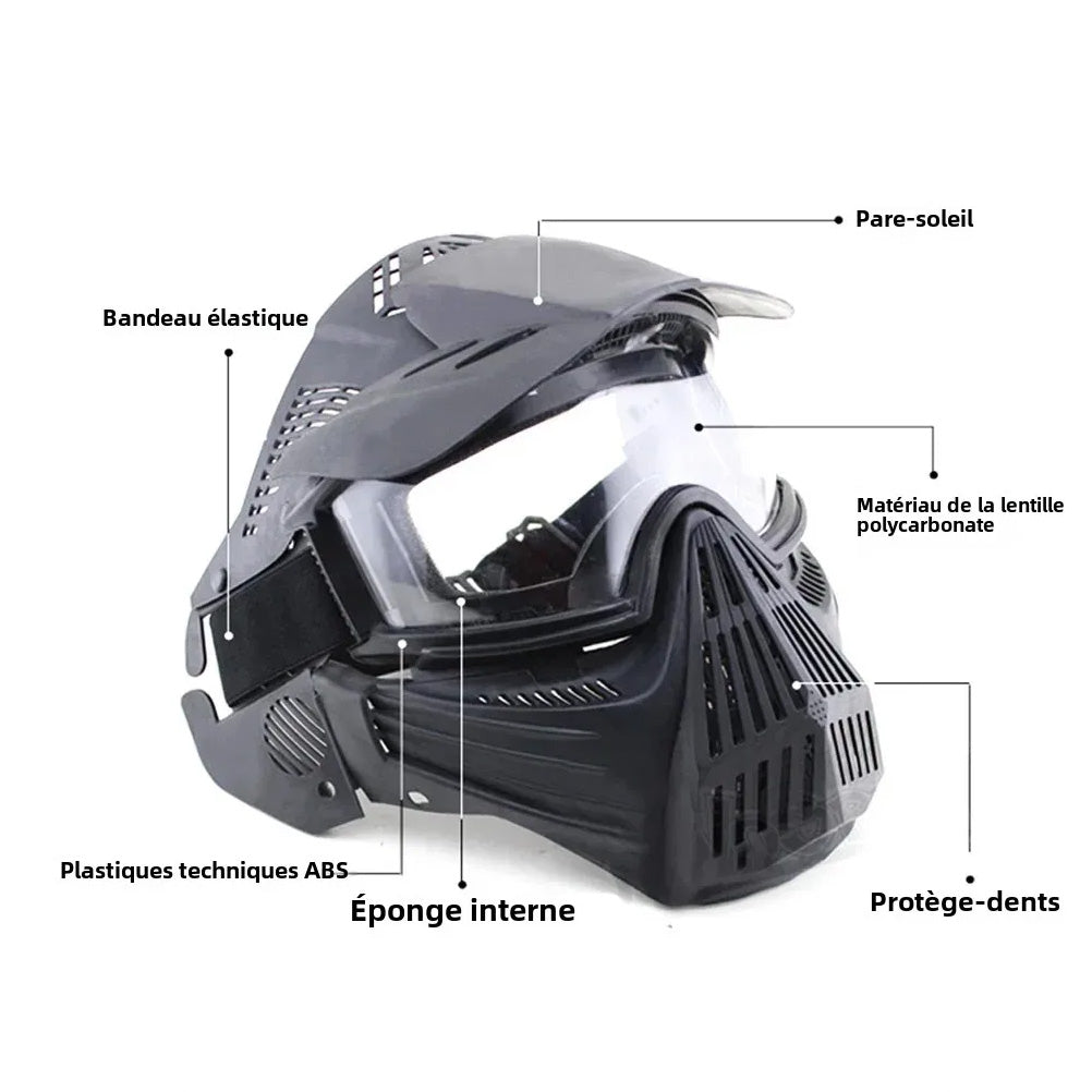SINAIRSOFT Tactical Full Face Protective Safety Mask CS Helmet W/ Goggles