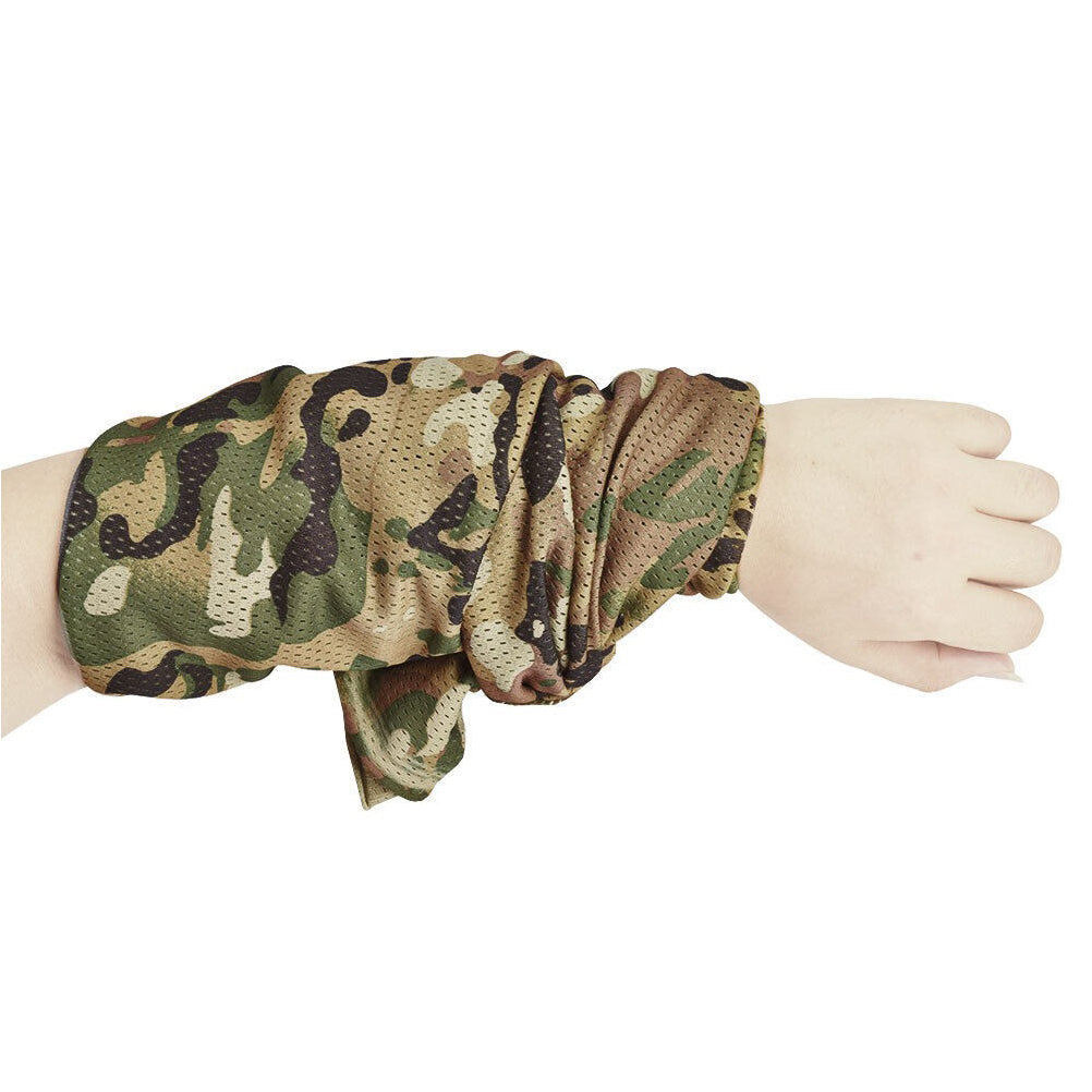 SINAIRSOFT Tactical Camo Mesh Wrap Hood Neck Scarf Sniper Face Veil Mask