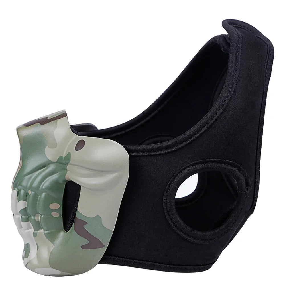 SINAIRSOFT Tactical Skull Half Face Mask Cosplay Samurai Kabuki Airsoft Protect Cover