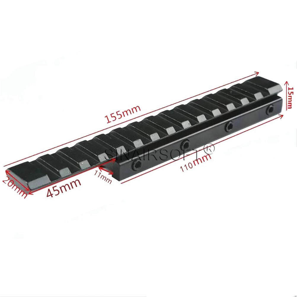 SINAIRSOFT Extend Scope Mount Dovetail 11mm to 20mm Rifle Weaver Picatinny Rail Adaper