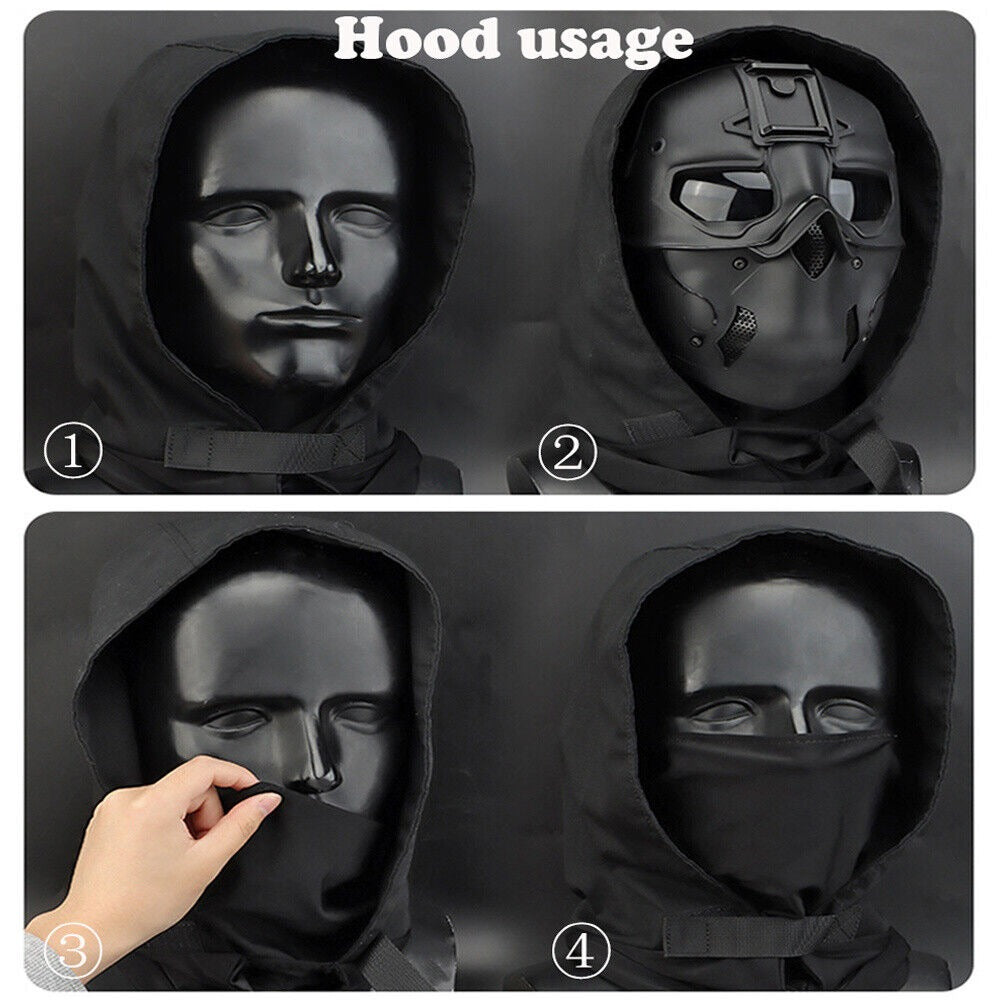 SINAIRSOFT Tactical Half Face Mask Hood Protection Halloween