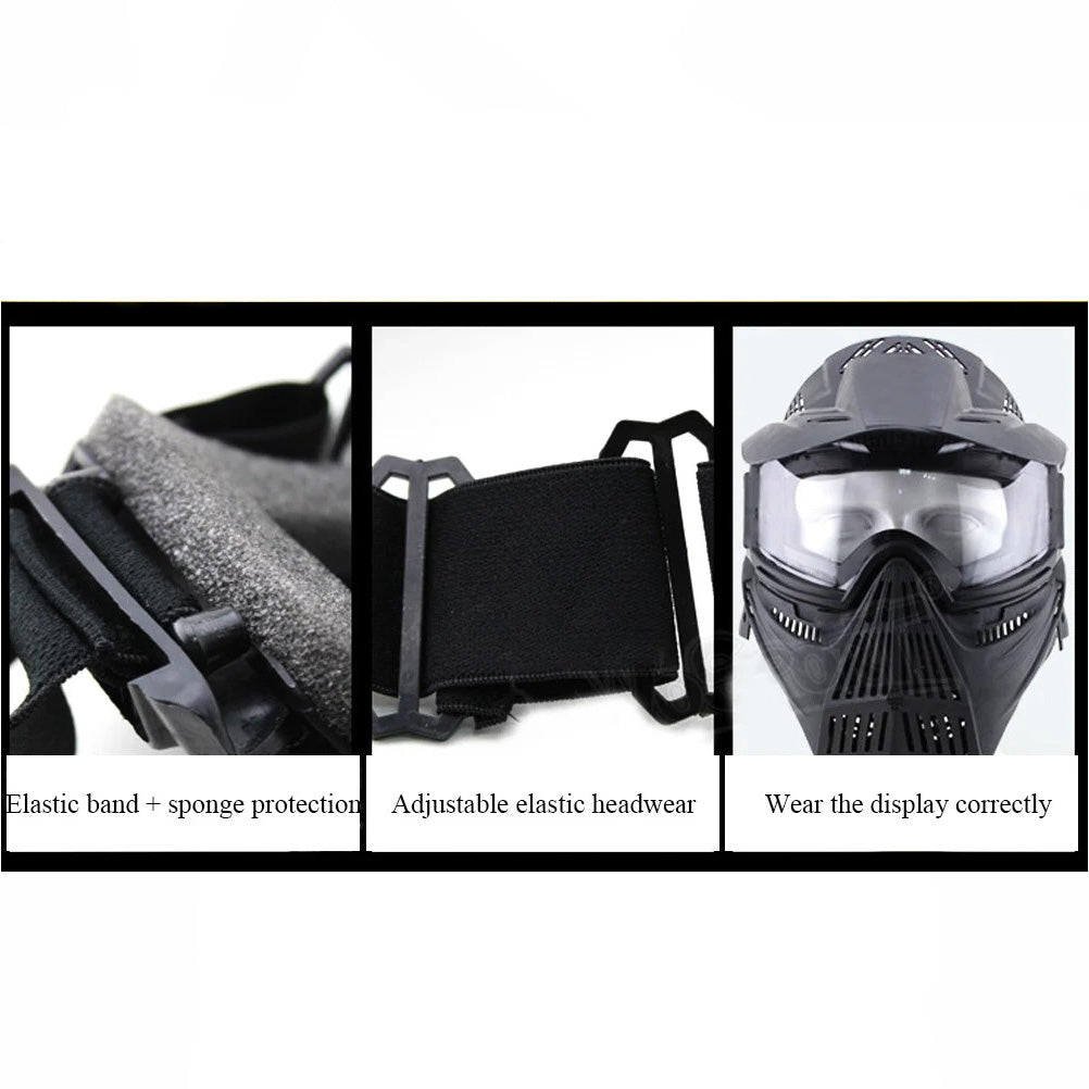SINAIRSOFT Tactical Full Face Protective Safety Mask CS Helmet W/ Goggles