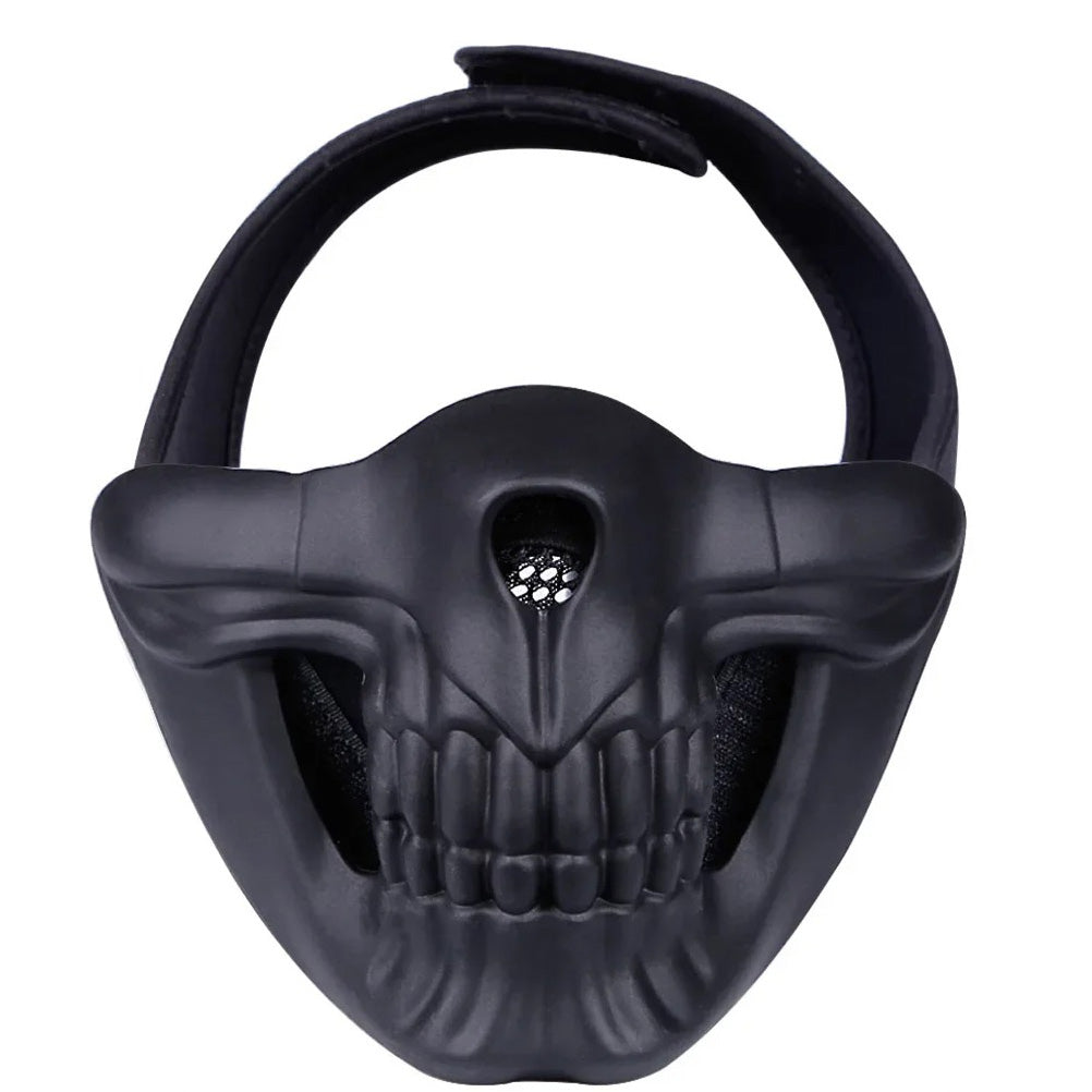 SINAIRSOFT Tactical Skull Half Face Mask Cosplay Samurai Kabuki Airsoft Protect Cover