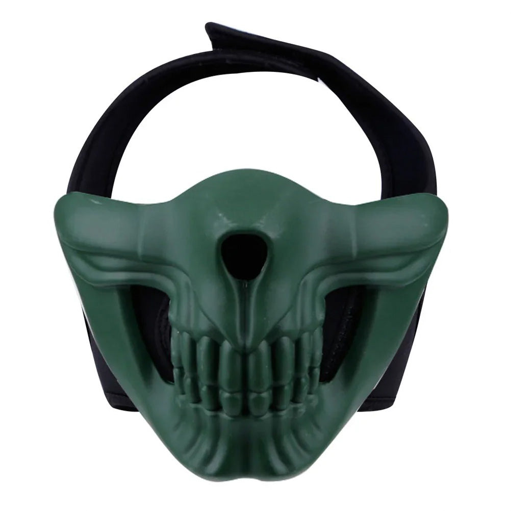 SINAIRSOFT Tactical Skull Half Face Mask Cosplay Samurai Kabuki Airsoft Protect Cover