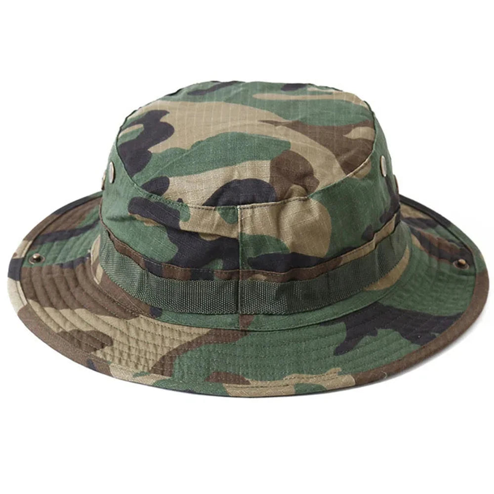 SINAIRSOFT Tactical Boonie Hat Camo Bucket Wide Brim Sun Fishing Bush Booney Cap