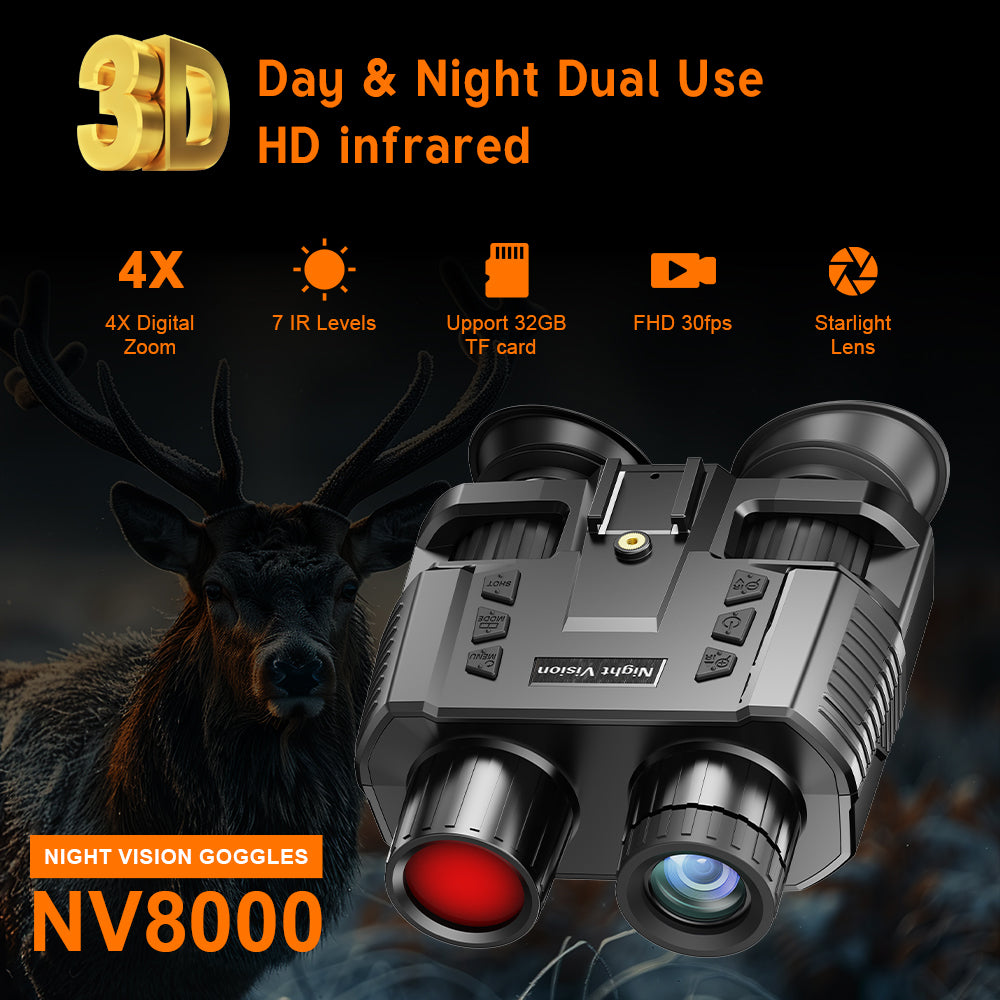 SINAIRSOFT Night-Vision Goggles Telescope Helmet Binoculars 3M 1080P Sensor Video/Audio