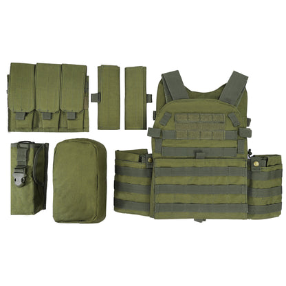 SINAIRSOFT Tactical Vest Plate Carrier Molle Airsoft Combat Assault Gear w/ Pouch