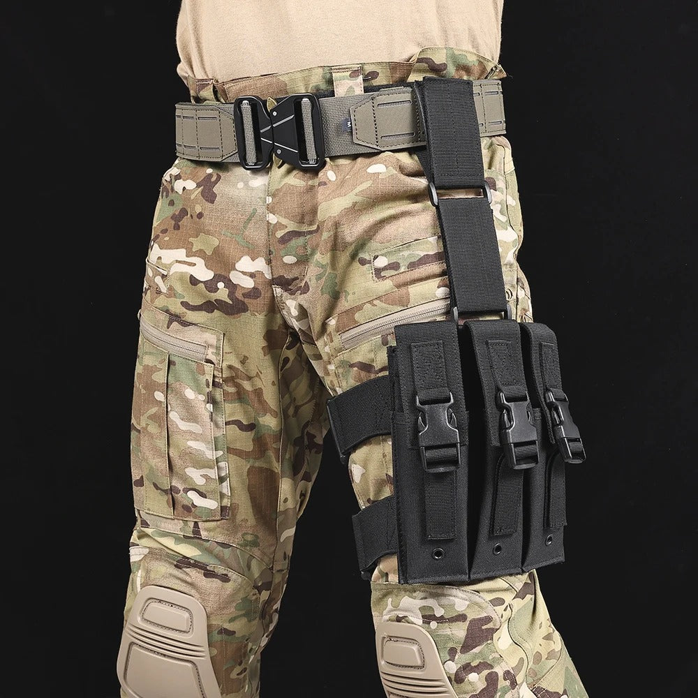 SINAIRSOFT Tactical Drop Leg Magazine Pouch Triple Mag Holder Clip Thigh Bag