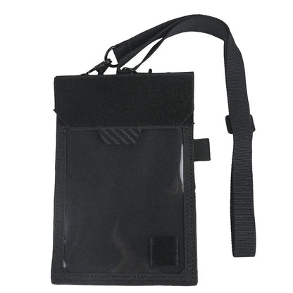 SINAIRSOFT Tactical ID Card Holder Hook & Loop Patch Badge Credit Bag Neck Lanyard Key Ring