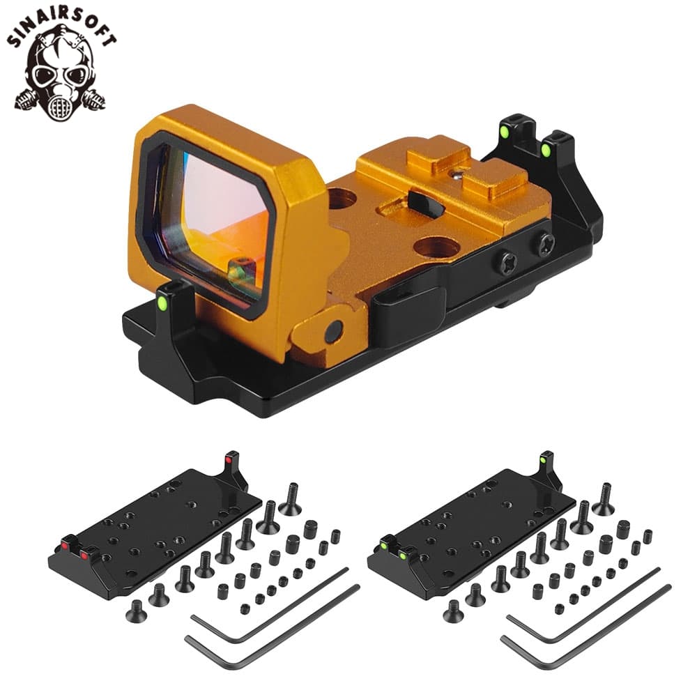 Tactical RMR Red Dot Sight Plate Base Mount W/ Red Green Fiber Optic for Glock