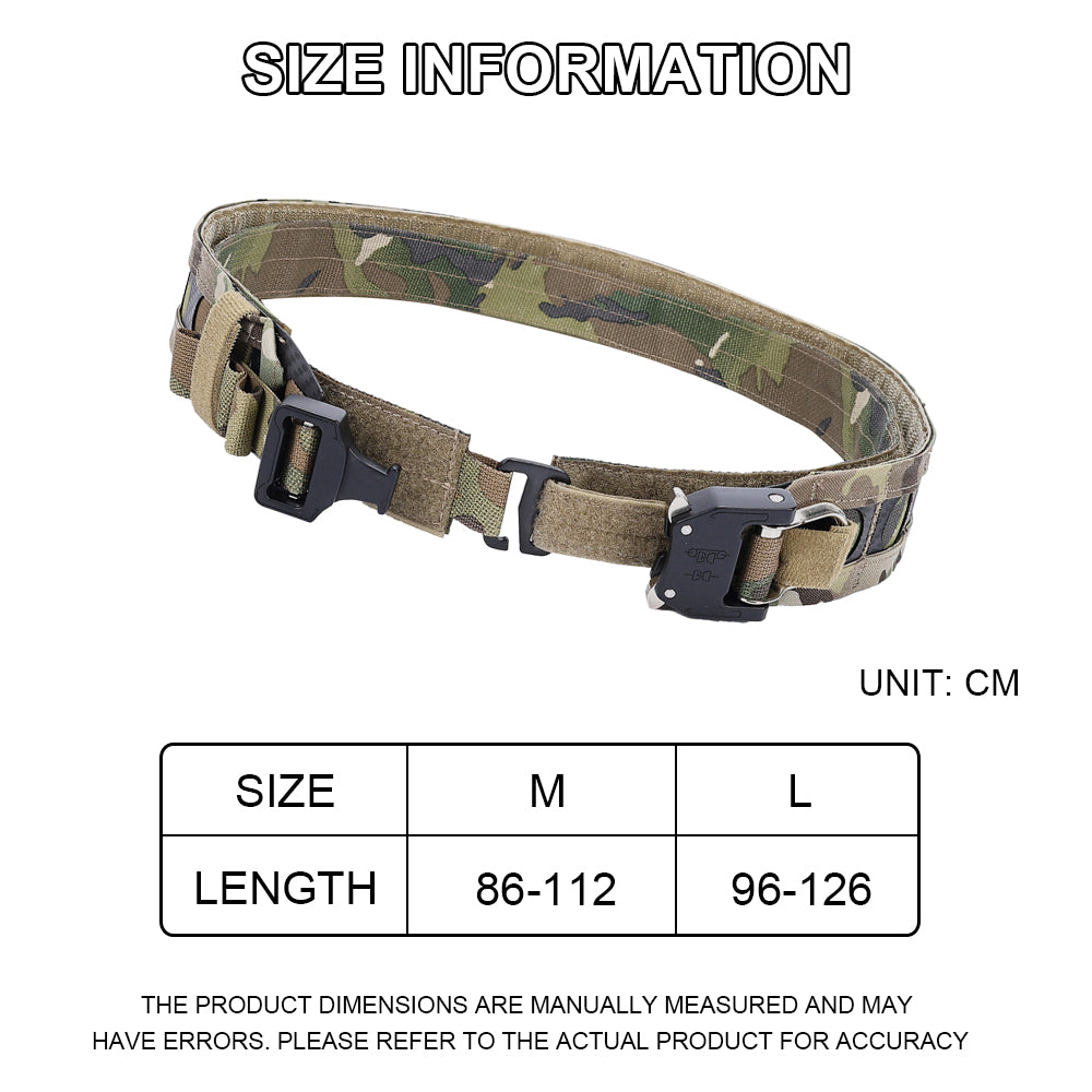 SINAIRSOFT Tactical Bison Belt MOLLE Quick Release D-Ring Buckle Belt Waistband Lightweight