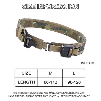 SINAIRSOFT Tactical Bison Belt MOLLE Quick Release D-Ring Buckle Belt Waistband Lightweight