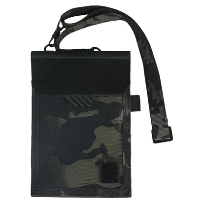 SINAIRSOFT Tactical ID Card Holder Hook & Loop Patch Badge Credit Bag Neck Lanyard Key Ring