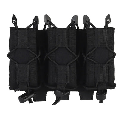 SINAIRSOFT Tactical Triple 9mm Magazine Pouch MOLLE Open Top MAG Carrier Holder Bag