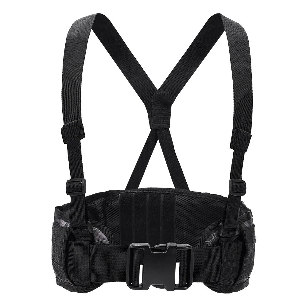 SINAIRSOFT Tactical Molle Waist Padded Belt w/ Suspender Combat Hunting Belts