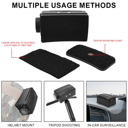 SINAIRSOFT Tactical Helmet Recorder II - 4K 30FPS Action Camera with Night Vision & MOLLE Mount for Airsoft, Hunting, Law Enforcement