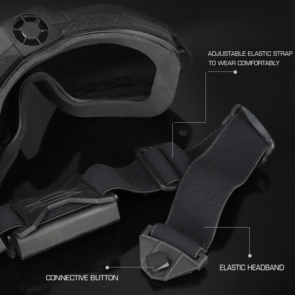 SINAIRSOFT Tactical Goggles Glasses Anti-Fog Anti-Shock Fan Eye Protect