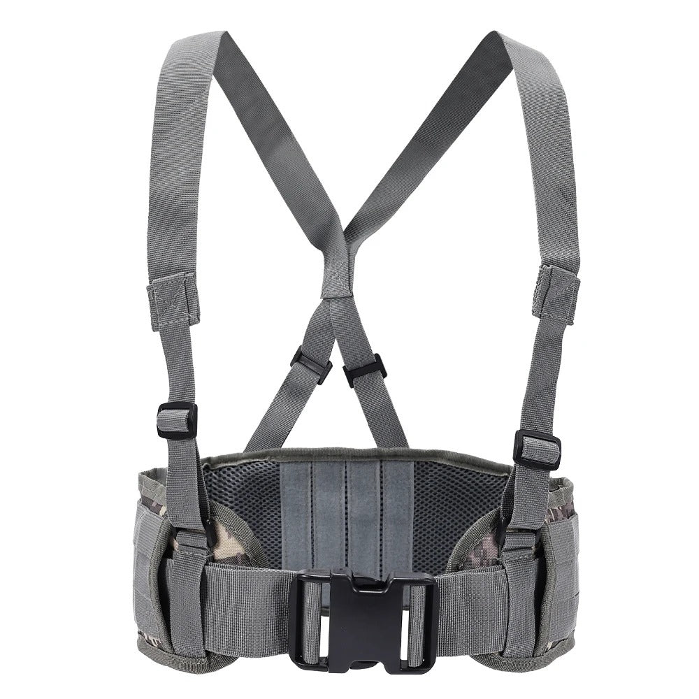 SINAIRSOFT Tactical Molle Waist Padded Belt w/ Suspender Combat Hunting Belts