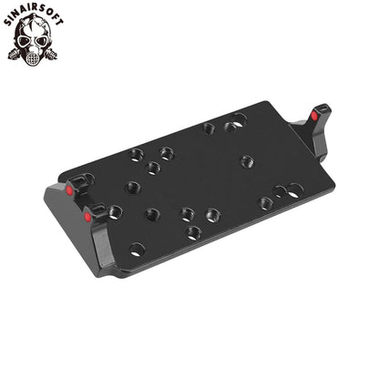 Tactical RMR Red Dot Sight Plate Base Mount W/ Red Green Fiber Optic for Glock
