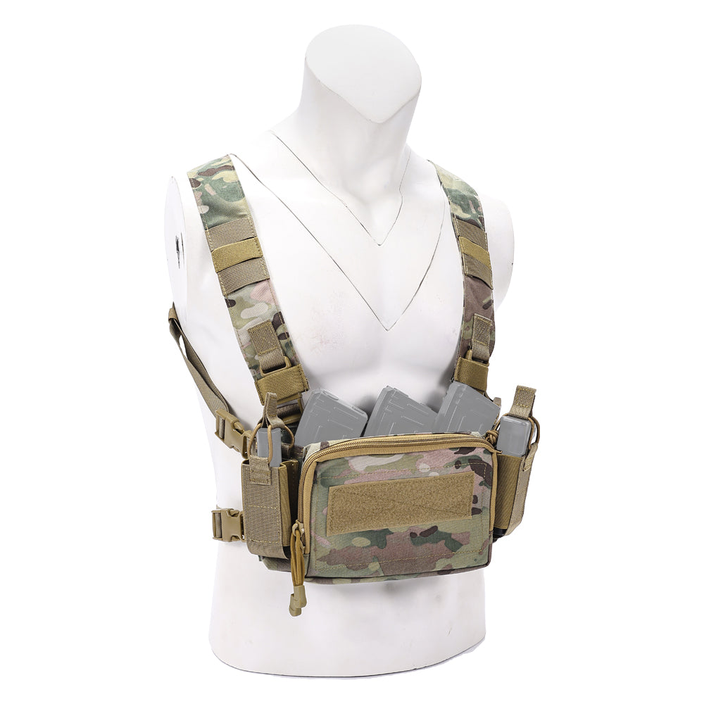 SINAIRSOFT Tactical Chest Rig Vest CRM Harness M4 5.56 Magazine Insert Flatback