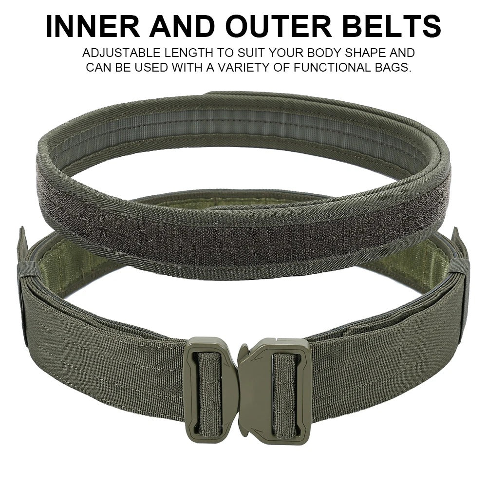 SINAIRSOFT 1000D Nylon Tactical Belt Set with Double Belt 5.56/7.62 Magazine Pouch