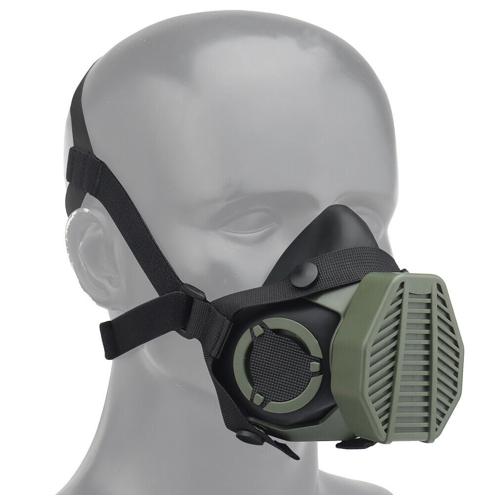SINAIRSOFT Tactical Respirator Gas Mask Half Face Facepiece Canister Airsoft