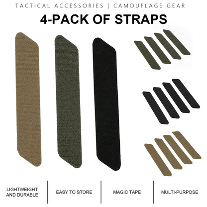 SINAIRSOFT Tactical Hook & Loop Fastener Straps 4-Piece Set Heavy Duty Reusable Straps