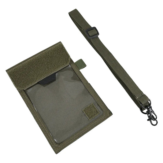 SINAIRSOFT Tactical ID Card Holder Hook & Loop Patch Badge Credit Bag Neck Lanyard Key Ring
