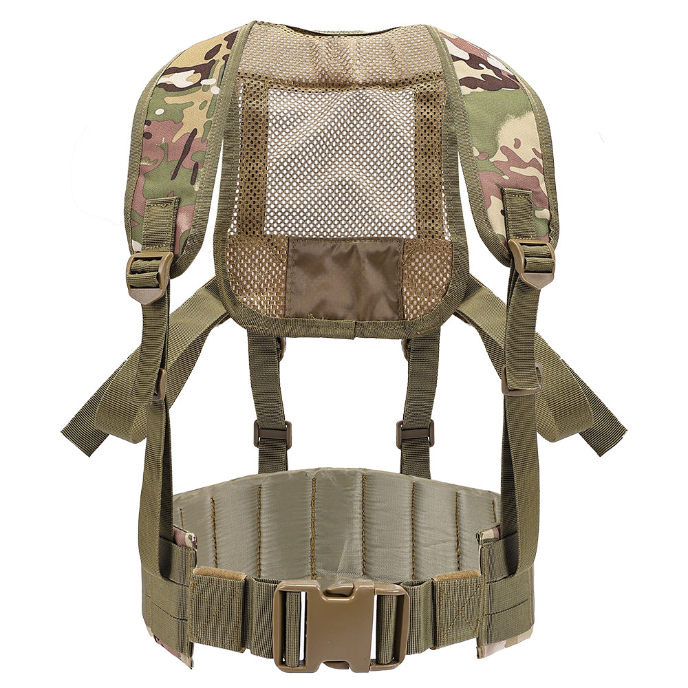 SINAIRSOFT Tactical Waist Belt MOLLE  Harness Shoulder Battle Belt Chest Rig
