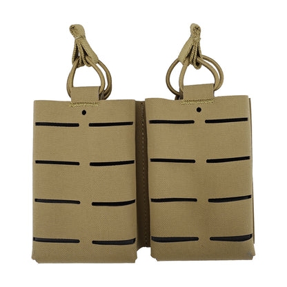SINAIRSOFT Tactical Rifle Double 5.56 Magazine Pouch MOLLE Mag Cartridge Laser Cut Holder