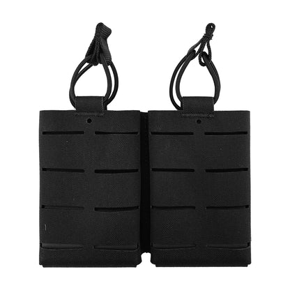 SINAIRSOFT Tactical Rifle Double 5.56 Magazine Pouch MOLLE Mag Cartridge Laser Cut Holder