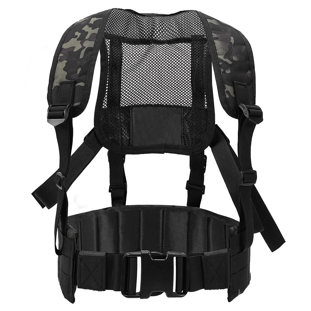 SINAIRSOFT Tactical Waist Belt MOLLE  Harness Shoulder Battle Belt Chest Rig
