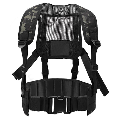 SINAIRSOFT Tactical Waist Belt MOLLE  Harness Shoulder Battle Belt Chest Rig